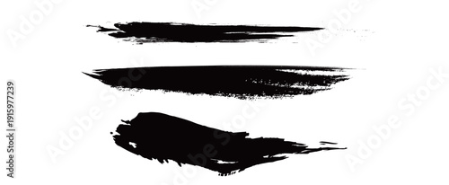 Japanese Ink Brush Stroke Set – Black Sumi Calligraphy Vector Collection