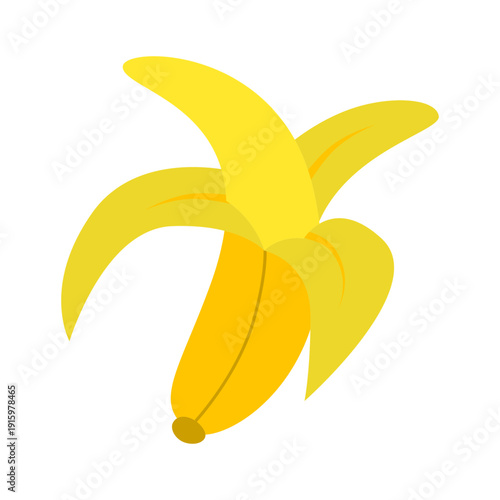 Peeled Yellow Banana Fruit for Healthy Snack Icon Design