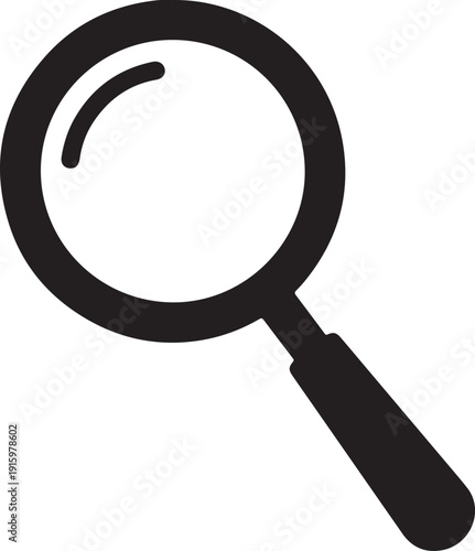 Black magnifying glass on white background search investigation