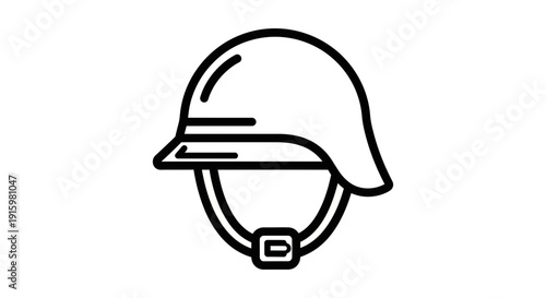 Military Helmet Icon Vector Illustration
