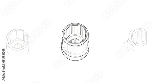 Hex Socket Wrench Tool, Mechanical Engineering, Precision Engineering, Industrial Design