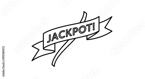 Jackpot! Banner Ribbon - Winning Celebration, Excitement, and Success