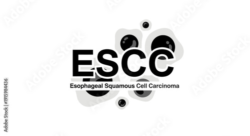 ESCC Esophageal Squamous Cell Carcinoma medical awareness logo illustration.