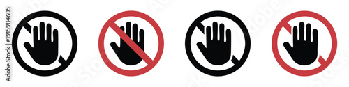 Don't touch vector icons set