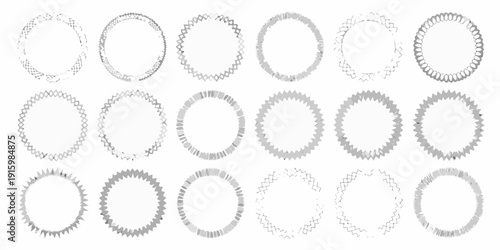 Arrangement of circular sprocket gears in varying degrees of completion