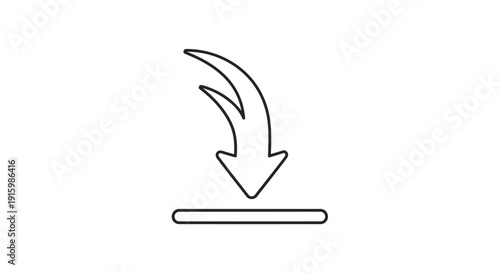 Download Icon Arrow Down Symbol, Data Transfer and Upload Concept