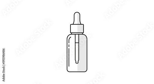 Dropper Bottle Icon, Essential Oil Container, Serum Dispenser, Liquid Medicine Packaging