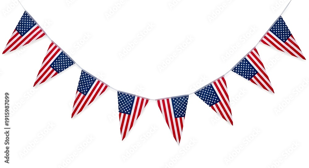 Obraz premium American flag patriotic pennant banner decoration