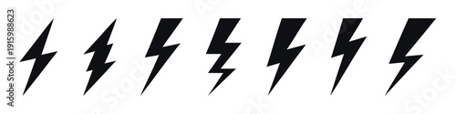 Lightening bolt vector icons se