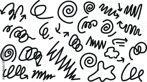 Hand drawn doodles collection various quirky illustrations and scribbles