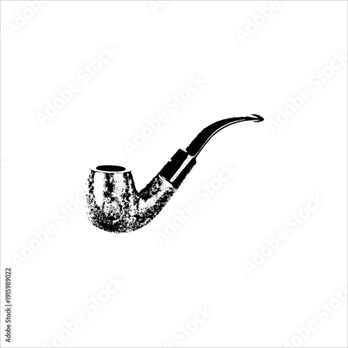 Hand drawn vintage smoking pipe illustration