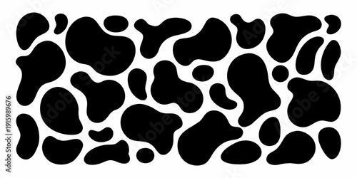 Abstract black and white pattern resembling animal spots or markings