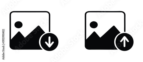 Download or upload picture vector icons 