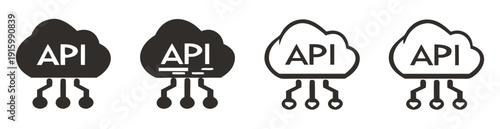 API vector icons set. software integration illustration signs. Cloud API icon collection
