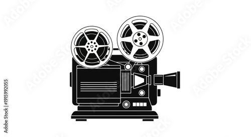 Vintage Film Projector Icon for Cinematic Entertainment.