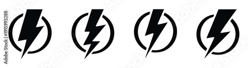 Lightening bolt vector icons se