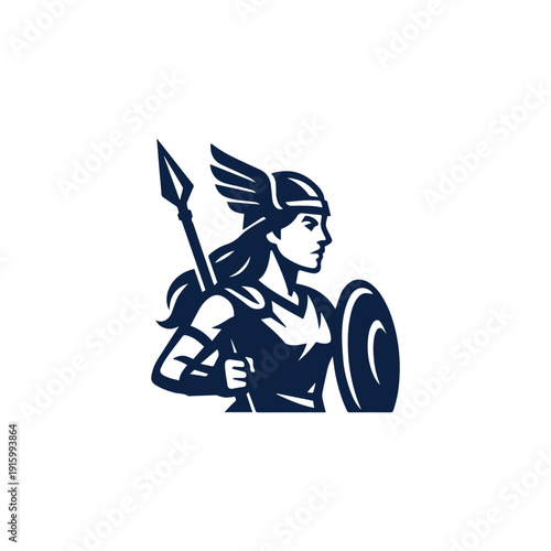 Modern Valkyrie Goddess Logo