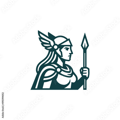 Modern Valkyrie Goddess Logo