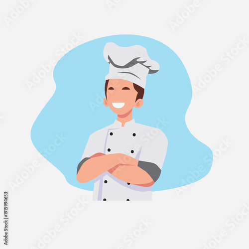 Happy chef cook