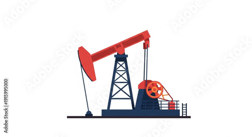 Oil pump jack industrial machine for petroleum extraction.