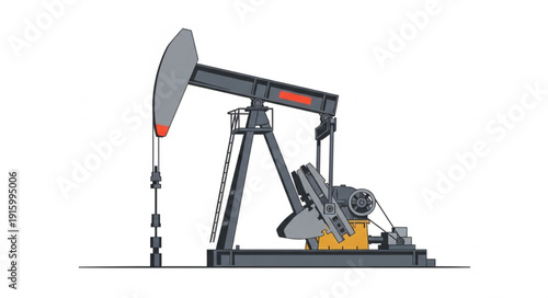 Oil pumpjack extracting crude oil from the ground.