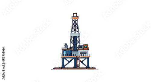 Offshore oil rig platform for deep sea drilling operations.