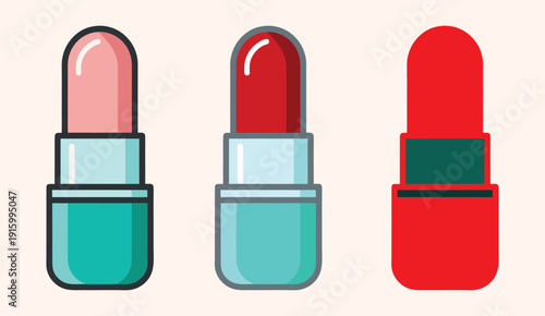 Colorful cartoon lipstick illustrations