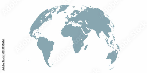 Stylized world globe illustration with continents and oceans depicted in blue