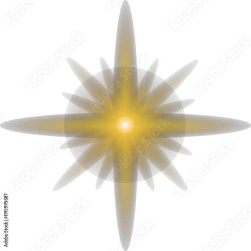 Vibrant light effect starburst with radiant glow and shimmering rays