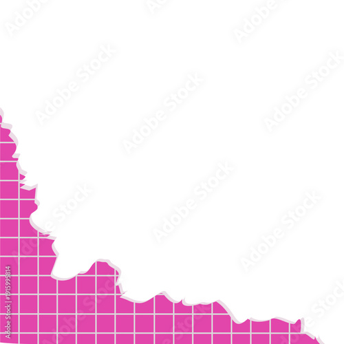 Pink Torn Paper Grid Border