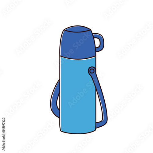 青い水筒のイラスト