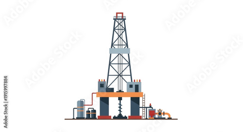 Oil Rig Drilling Platform for Energy Extraction.