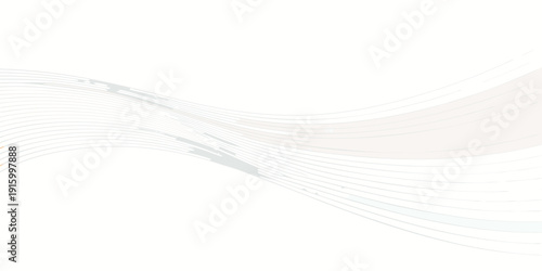 Abstract flowing lines create a gentle wave pattern on a stark white background