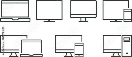 Variety of computer monitor and tower configurations