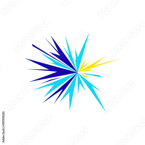 Colorful Starburst Design Element on White.