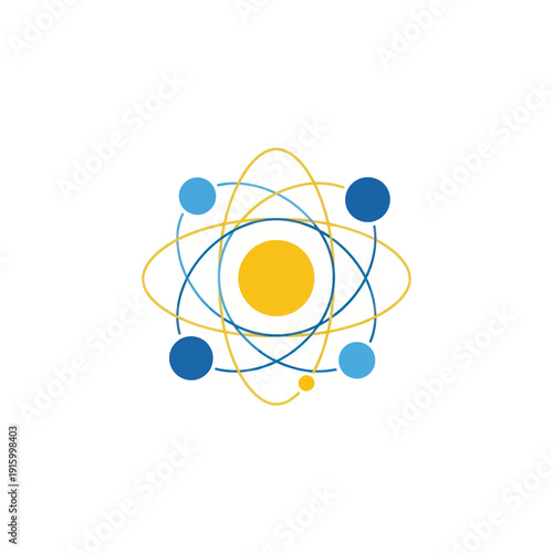 Atomic Structure Model with Electrons and Nucleus.