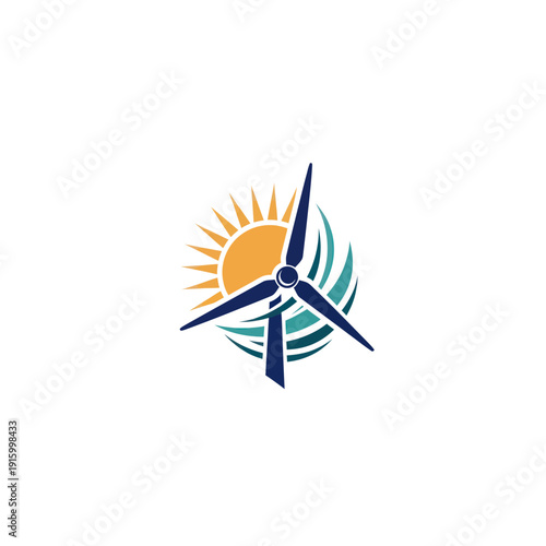 Wind Turbine Logo Design Renewable Energy.