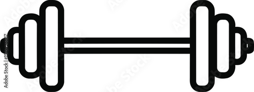 Black and white icon of a dumbbell weight fitness