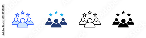 Leadership Multiple Style Icon Set Vector 