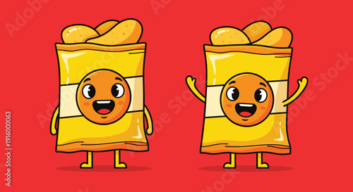 Cartoon Bread Loaves with Smiling Faces.