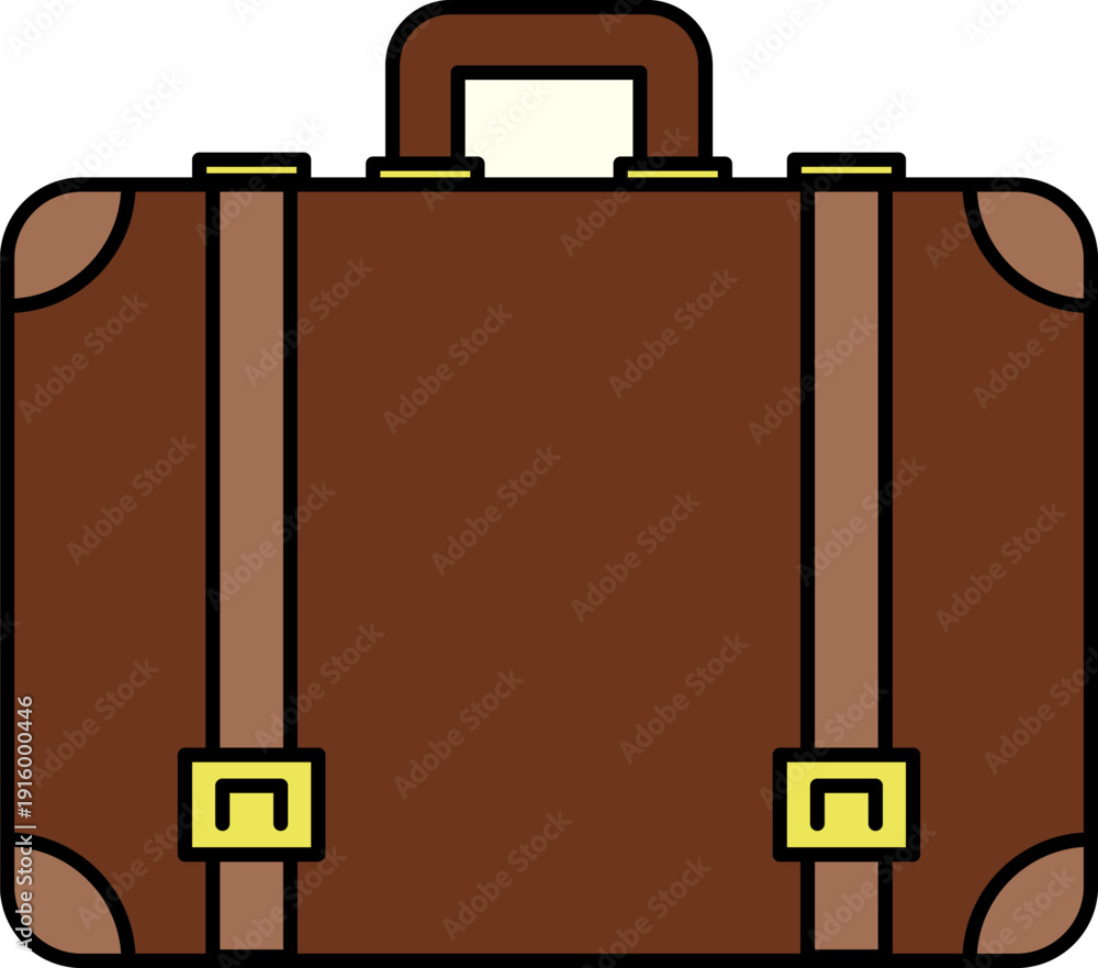 Fototapeta premium Classic Brown Suitcase Illustration on White Background