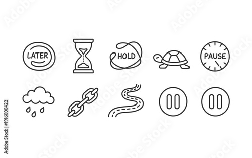 Time management icons vector set for productivity and organization