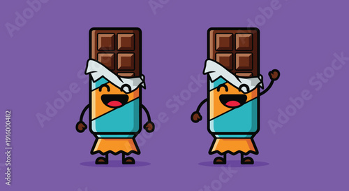 Cartoon Chocolate Bar Characters with Bandages.