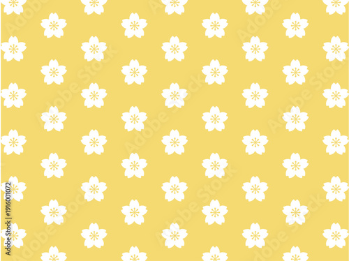 桜アイコン-黄色の背景