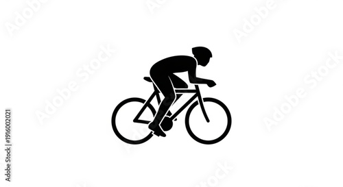 Cyclist riding bicycle silhouette sports and fitness icon