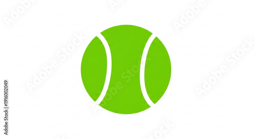 Green tennis ball icon with white seams on white background