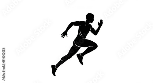 Man running in motion athletic silhouette fitness and sports concept