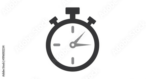 Stopwatch timer icon with white face and black border