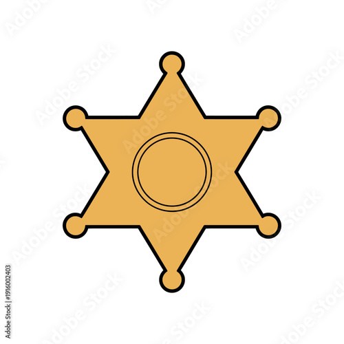 Six-pointed sheriff's badge design shows three variations of classic law enforcement.