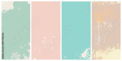 Five vertical color swatches with distressed texture and a vintage muted aesthetic